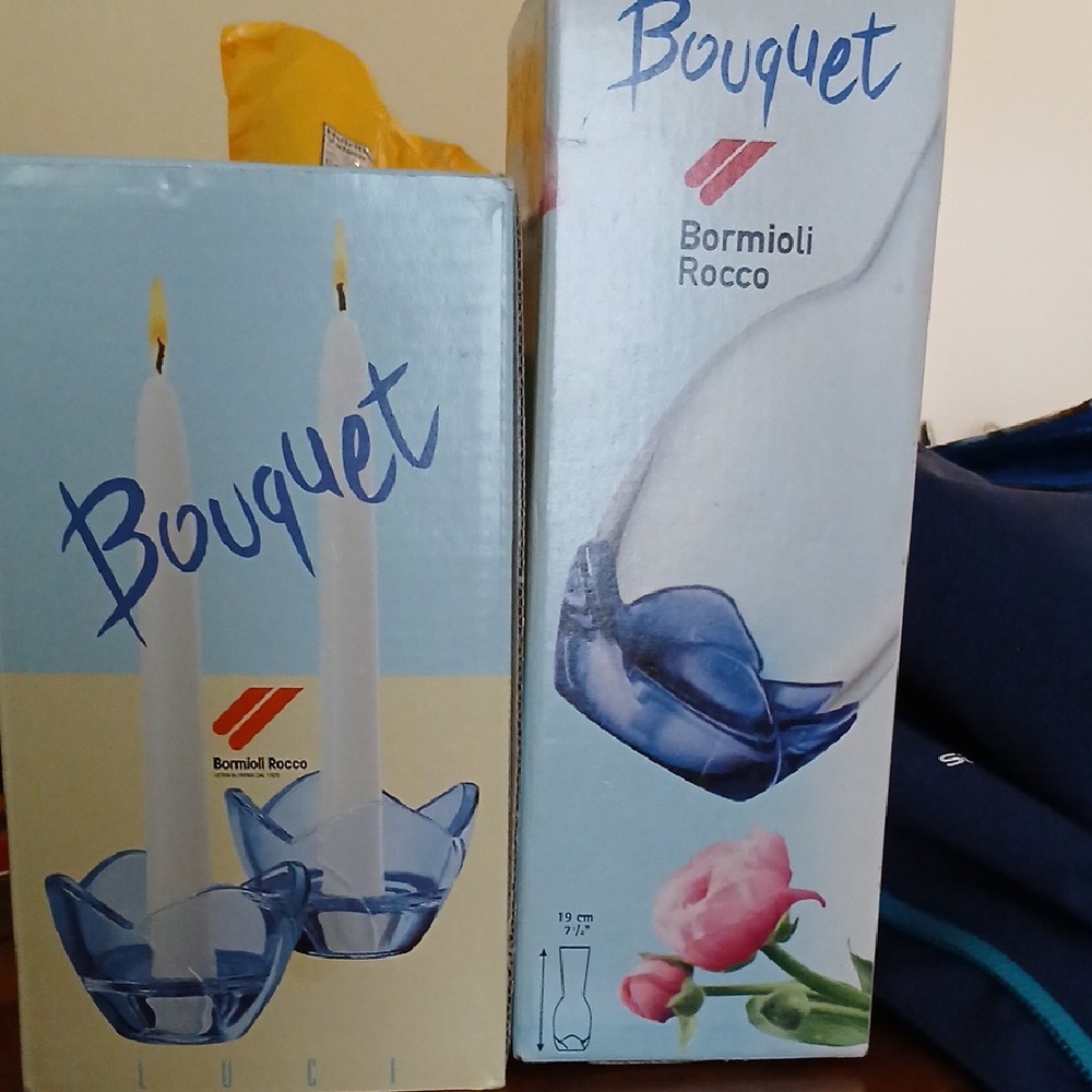 Bormioli Rocco Blue Glass Vase - Bouquet Collection